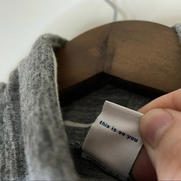 Turtleneck Dress Striped Midi Long Sweater Jersey Gray Sleeveless Womens Size XS - Picture 5 of 9